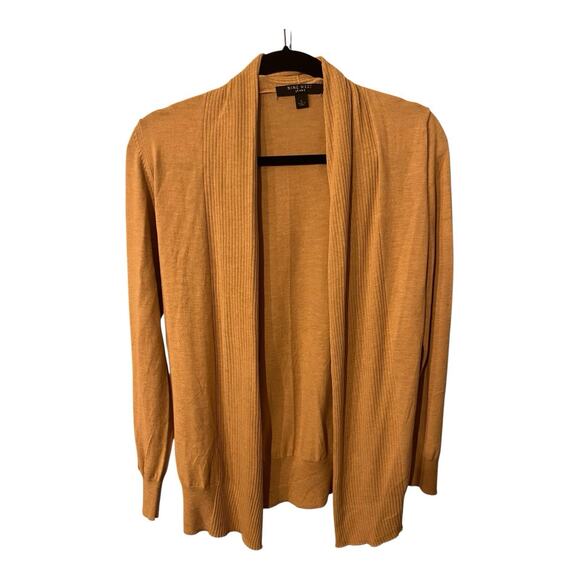 Nine West Knit Cardigan Women’s Small Khaki Tan Beige Open Front minimalist - Picture 1 of 8